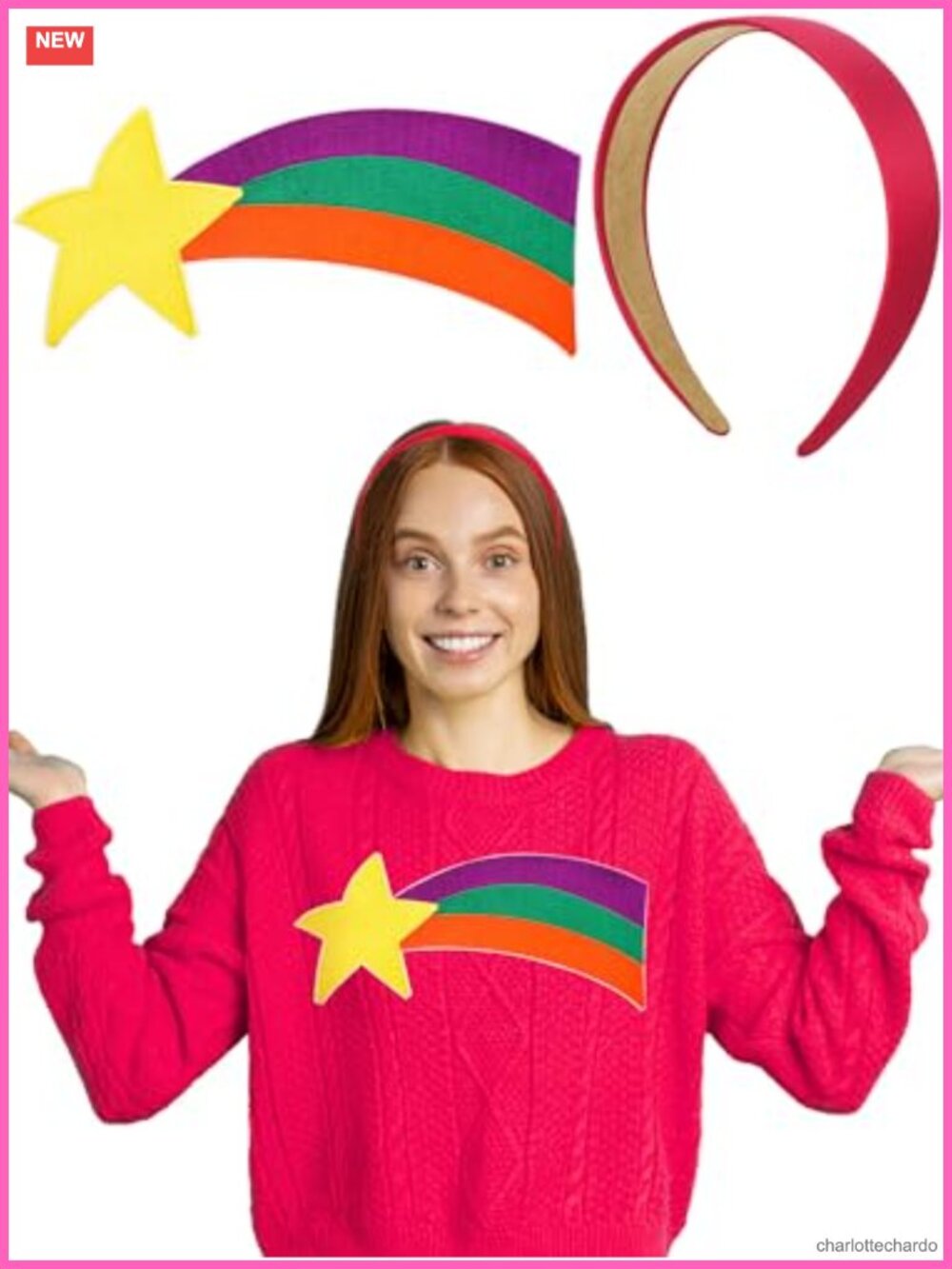 Shooting Star Iron On Patch and Satin Headband Costume Accessory Set